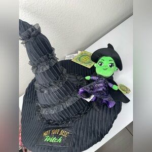 Wicked Elphaba Plush 10’ and Witch’s Hat ‘Not Your Basic Witch Plush Pillow NWT